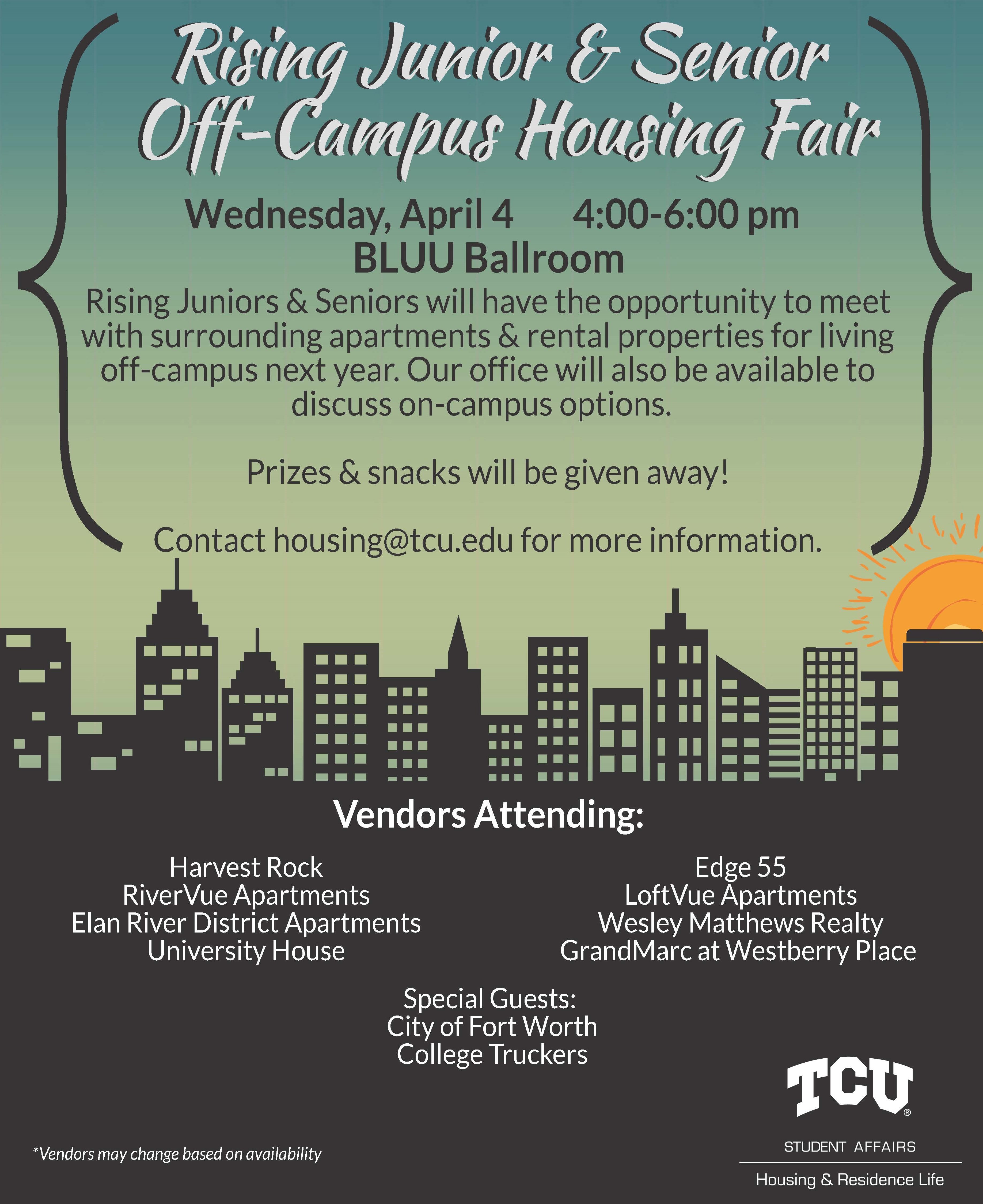 What2Do@TCU | Rising Junior & Senior Off Campus Housing Fair