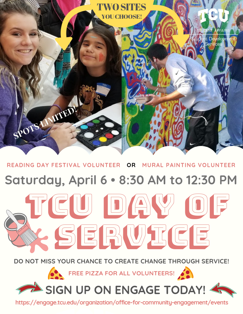 TCU Day of Service SPRING 2019 Student Flyer Correct