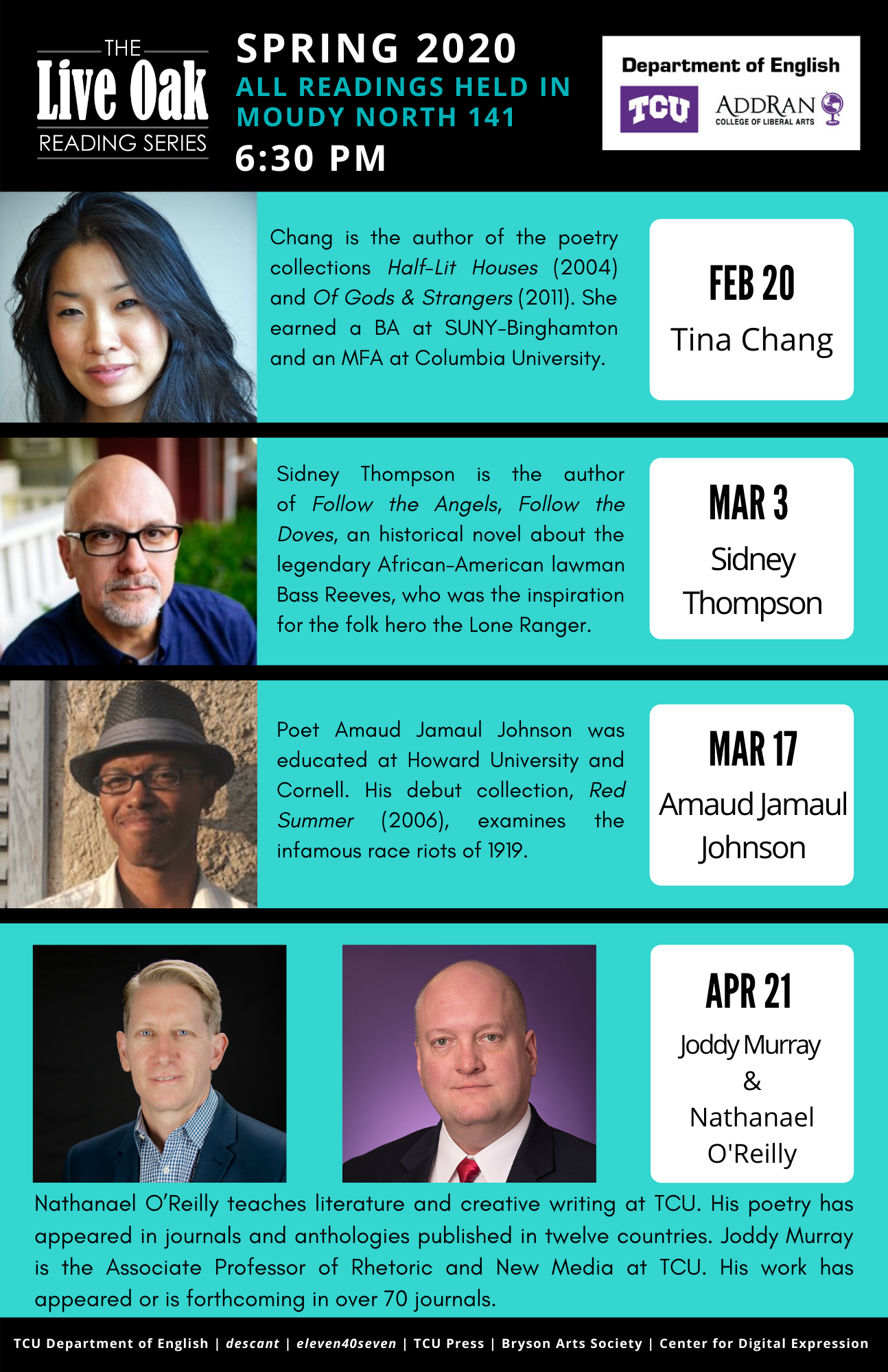Spring 2020 Live Oak Readings Spring 2020 Live Oak Readings