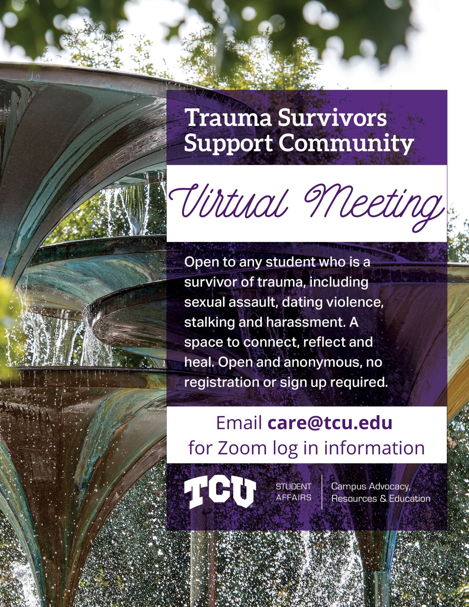 Trauma Support Virtual Flyer