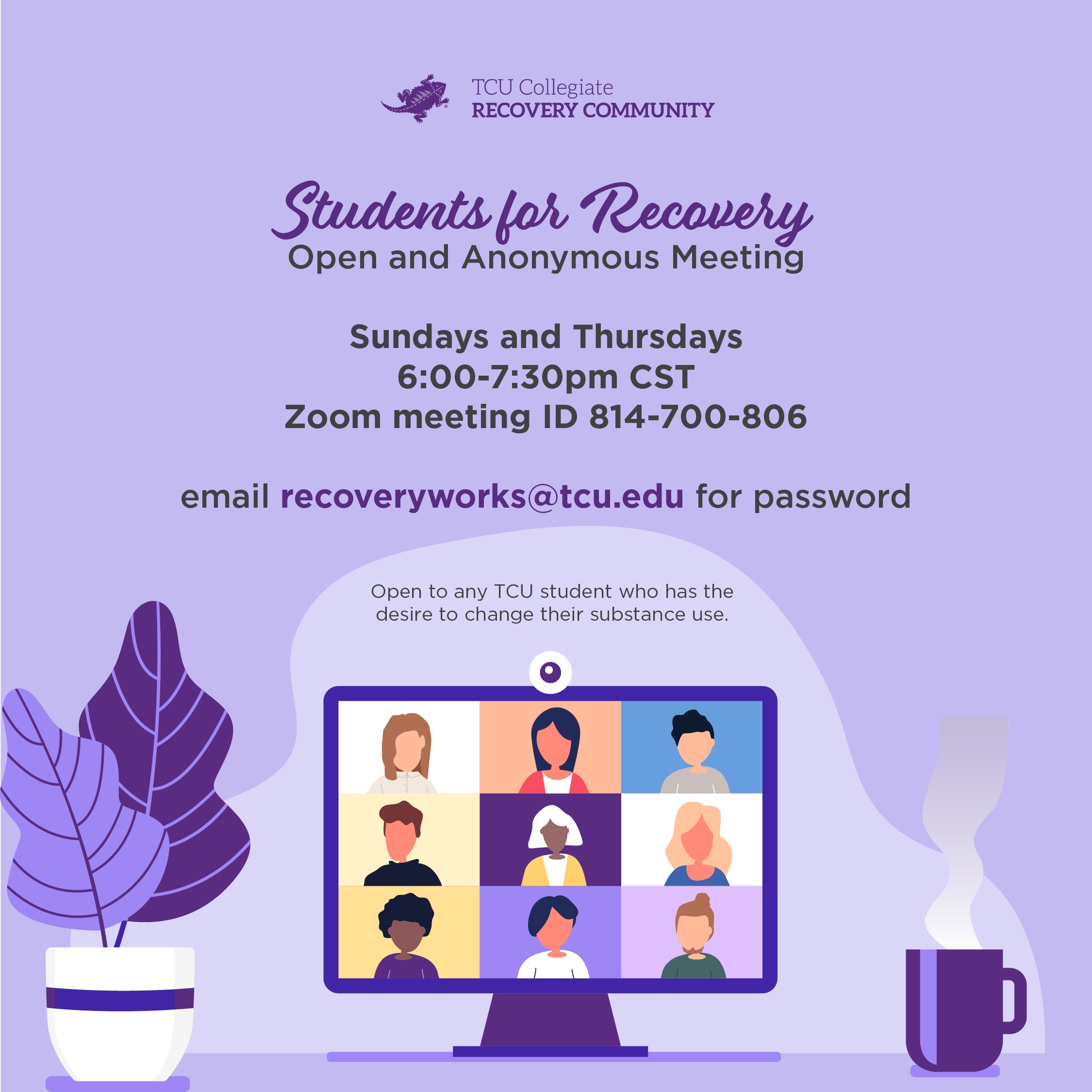 Students for Recovery-Zoom Meetings