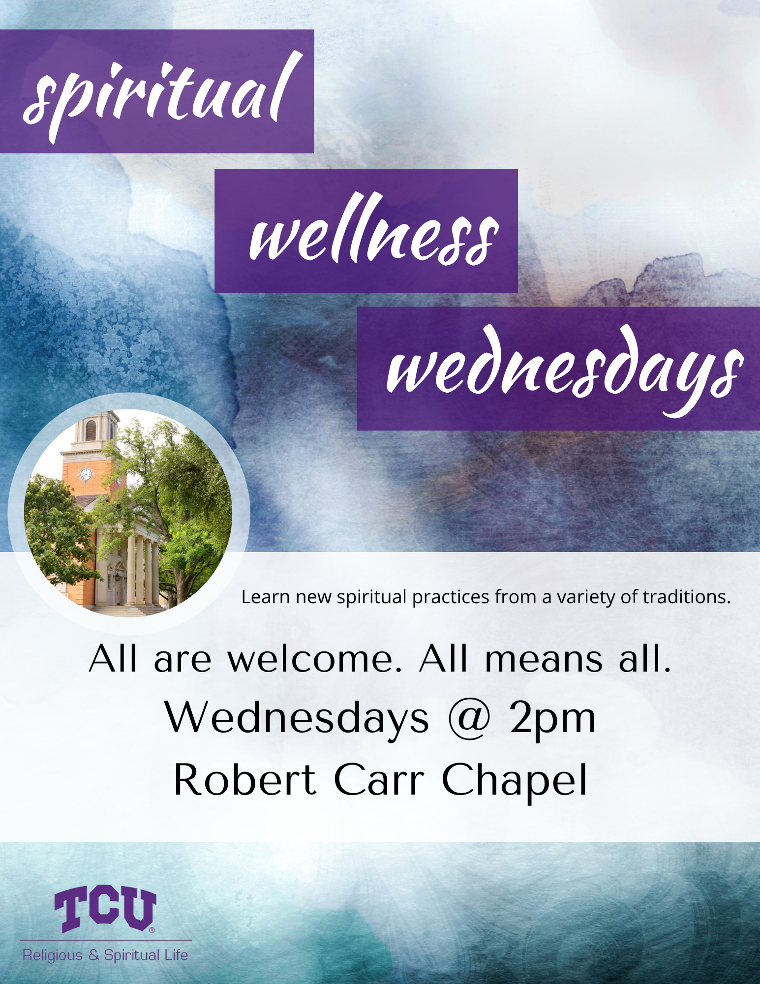 TCU RSL spiritual wellness wednesdays lARGE