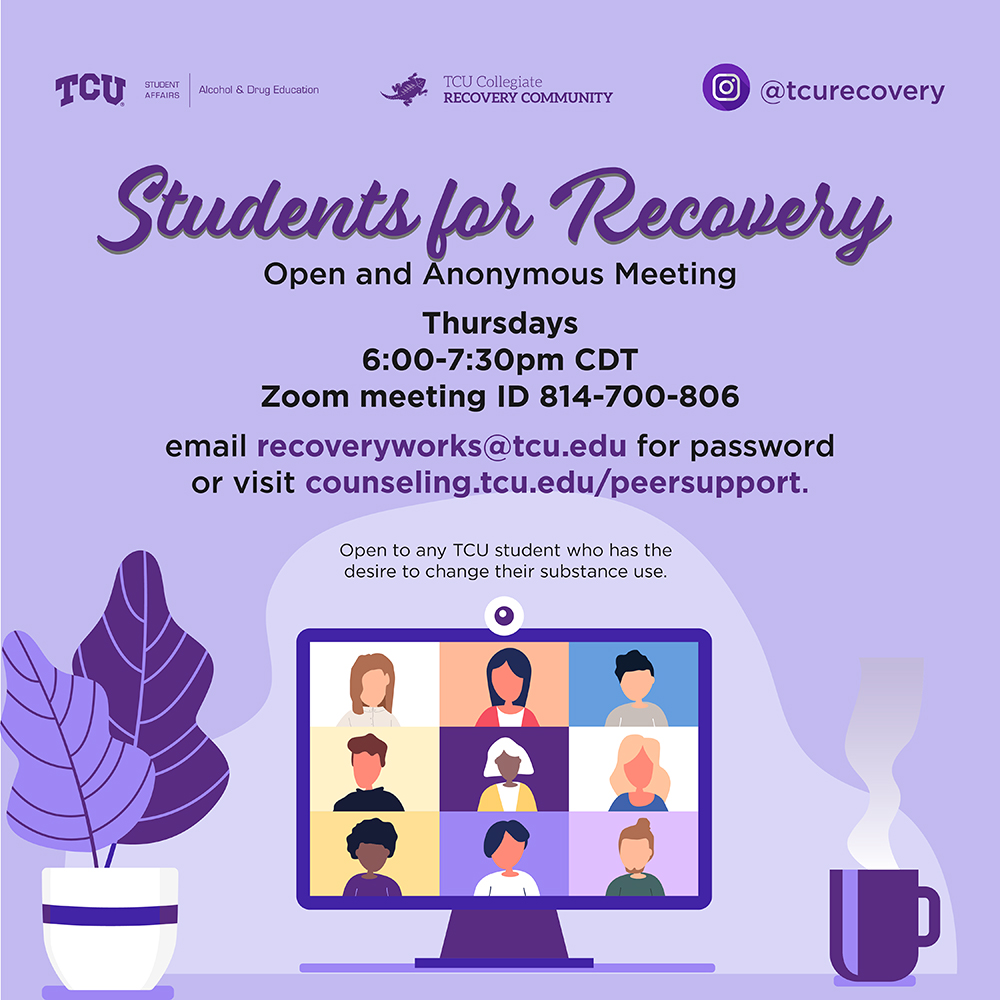 Students for Recovery Community - Thursday Only