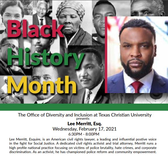 What2Do@TCU | Black History Month – Lee Merritt, Esq. – The People's Lawyer
