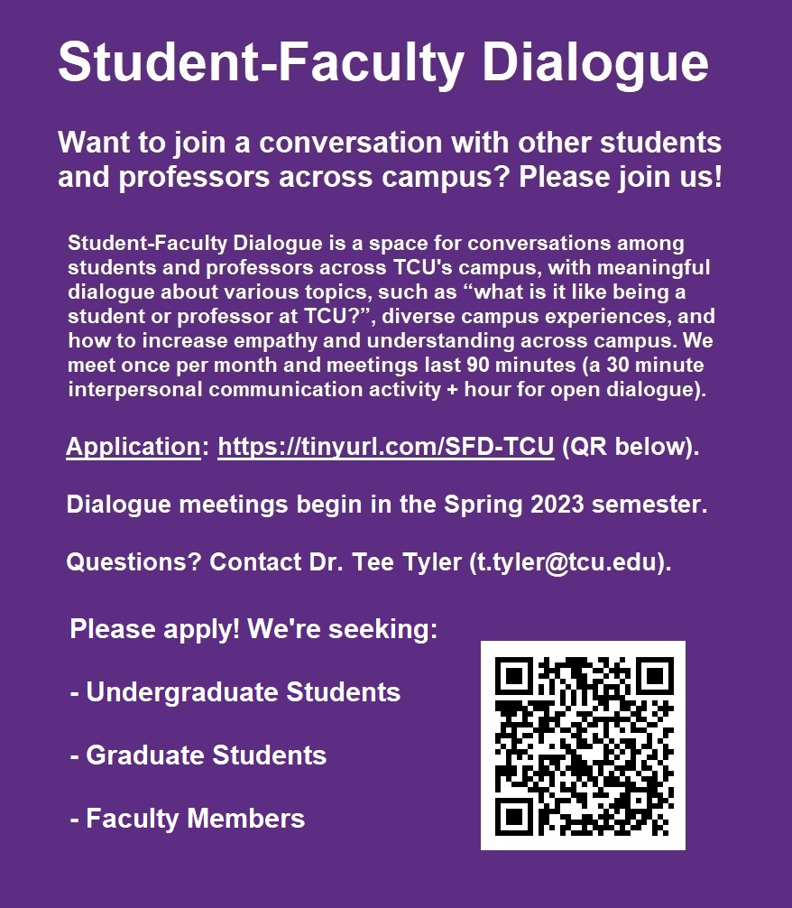 Student-Faculty Dialogue (ANNOUNCE)