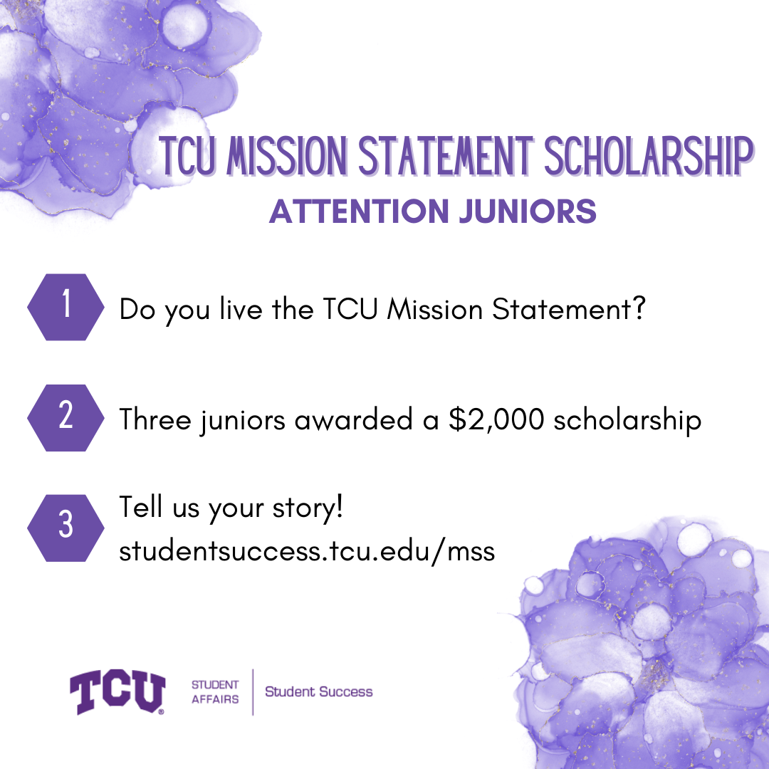 TCU Mission Statement Scholarship for What2Do
