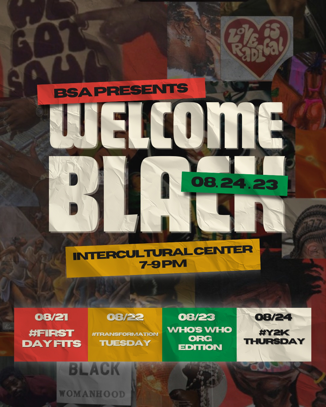 welcome black poster