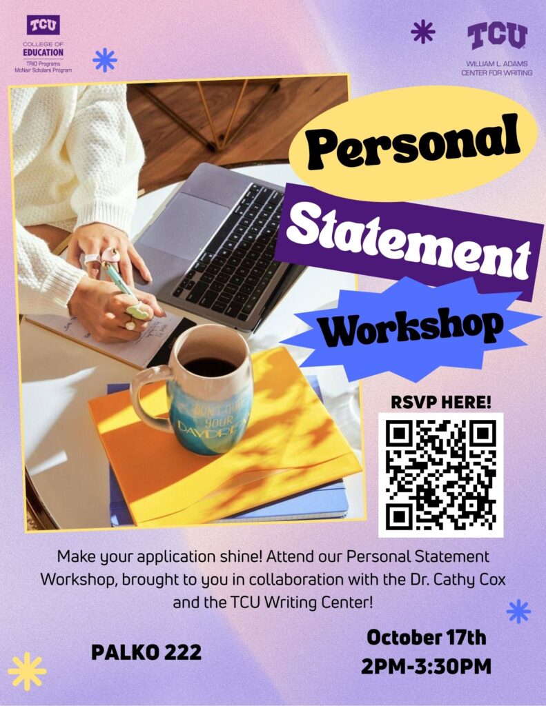 Personal Statement Workshop 2025 Flyer