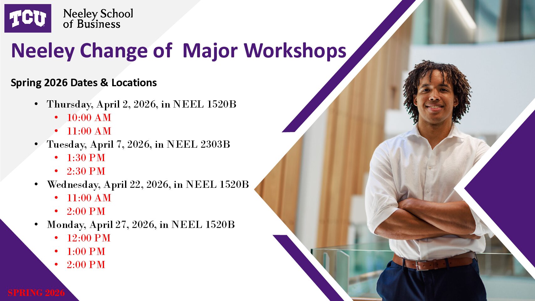 Neeley Change of Major Flyer Spring 2026