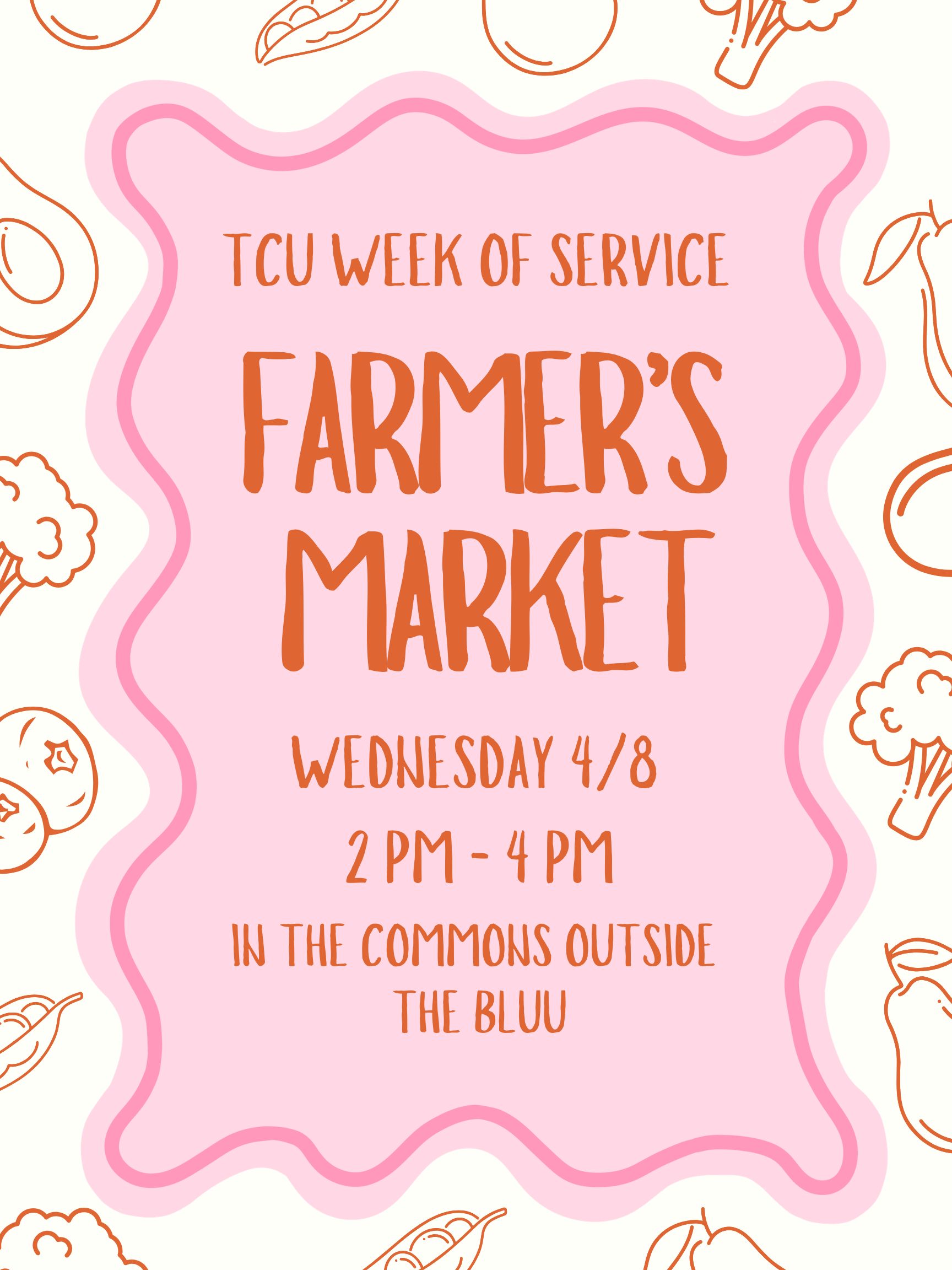 Pink Cute Illustrative Farmers Market Poster