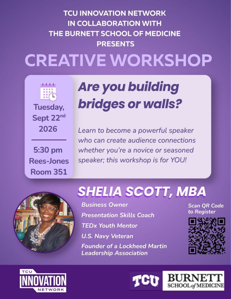 Public Speaking Fall 2026 Innovation Network Flyer