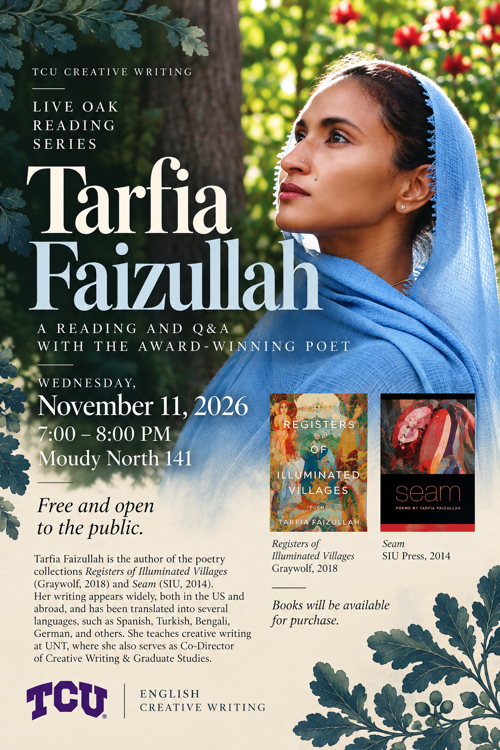 Tarfia Faizullah Live Oak Reading Series
